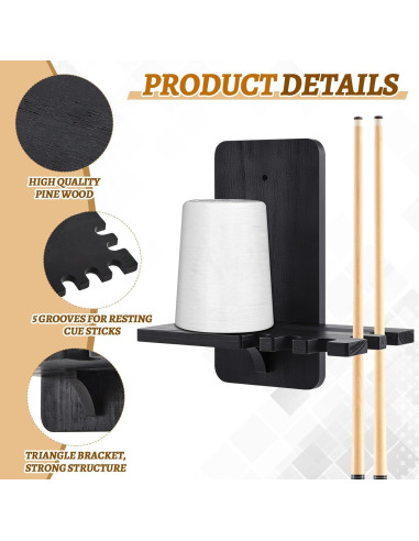 Soporte de Tiza de Madera Geelin HOD1898 5 Ranuras Negro