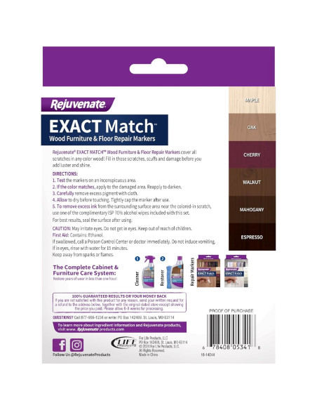 Marcadores de Reparación de Madera Rejuvenate 6 Colores