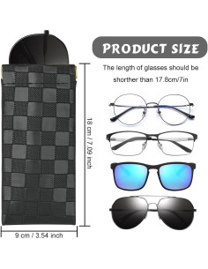 Funda de Gafas Cuadriculada Sightor 2 Pcs Cuero Suave 2