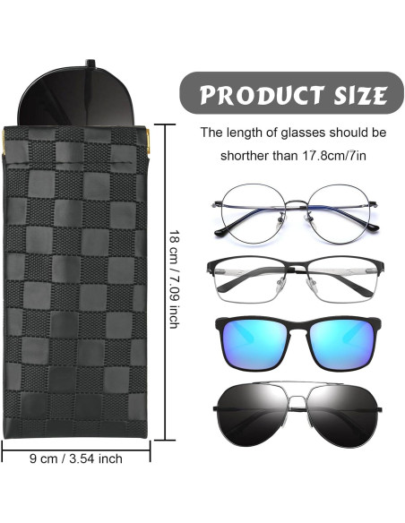Funda de Gafas Cuadriculada Sightor 2 Pcs Cuero Suave Funda de Gafas Cuadriculada Sightor 2 Pcs Cuero Suave
