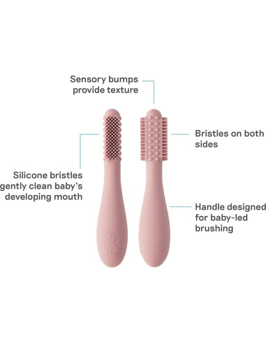 Cepillo de Dientes Infantil ezpz Baby-Led Sonrosado 3m+