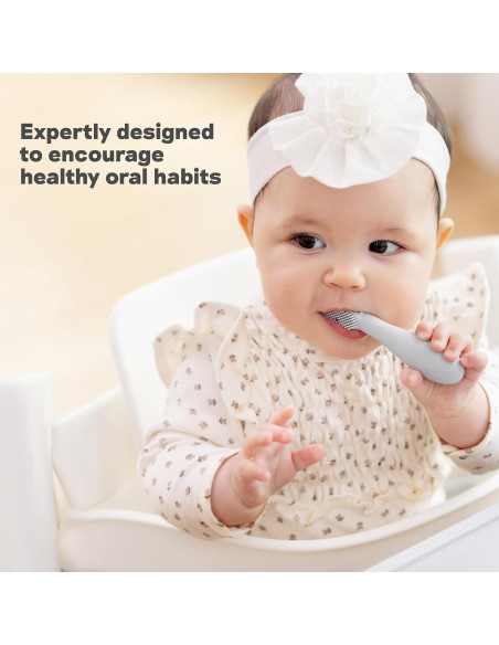 Cepillo de Dientes Infantil ezpz Baby-Led Sonrosado 3m+