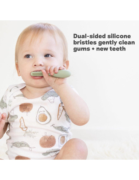 Cepillo de Dientes Infantil ezpz Baby-Led Sonrosado 3m+