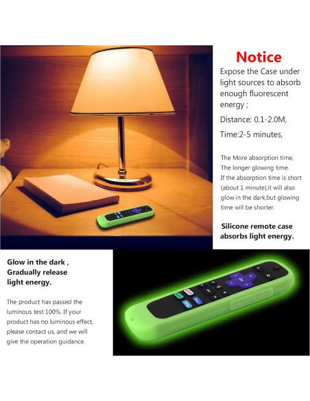 Funda de Silicona Antideslizante para Control Remoto Roku - Verde y Azul