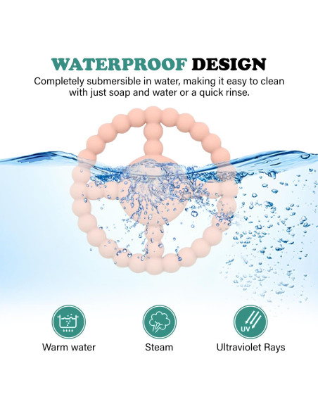 Anillo de Dentición ADORIPIE de Silicona para Bebés 6-18 Meses