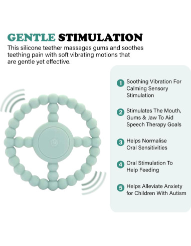 Anillo de Dentición ADORIPIE de Silicona para Bebés 6-18 Meses