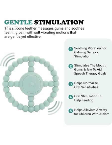 Anillo de Dentición ADORIPIE de Silicona para Bebés 6-18 Meses