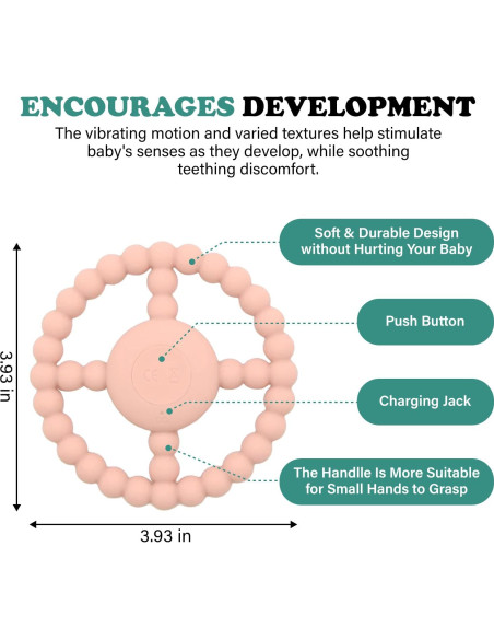 Anillo de Dentición ADORIPIE de Silicona para Bebés 6-18 Meses