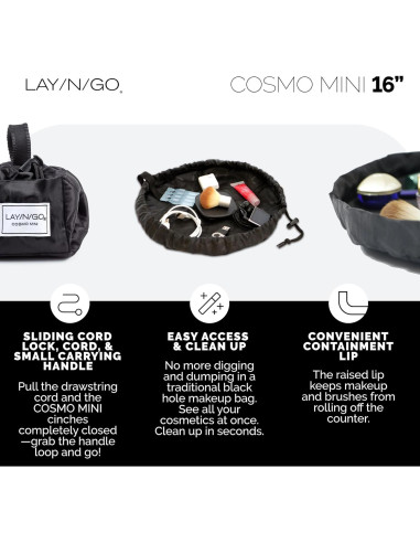 Bolsa de Cosméticos Lay-n-Go Cosmo 40.64 cm Negra Lavable