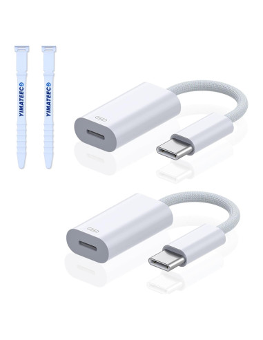 Adaptador USB C a Lightning YIMATEECO 20W 2 Pack Blanco