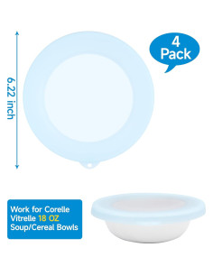 Paquete de 4 tapas de silicona Purekra para tazones 18 oz 2