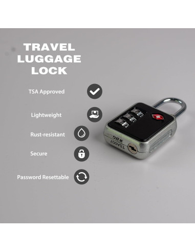 Candados TSA de Combinación UP Security para Equipaje y Taquillas