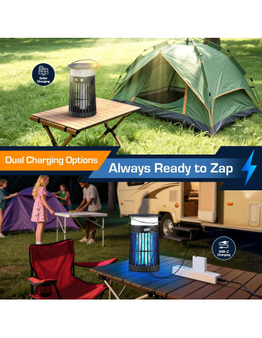 Zapper Solar de Insectos Jepwe 4200V IPX5 para Exterior