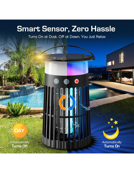 Zapper Solar de Insectos Jepwe 4200V IPX5 para Exterior