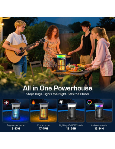 Zapper Solar de Insectos Jepwe 4200V IPX5 para Exterior