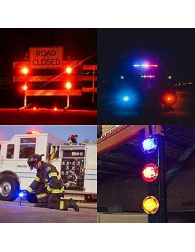 Luces de Advertencia LED AHOUFHER Ámbar con Base Magnética