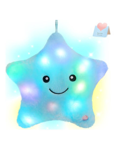 Almohada de Estrella Brillante WEWILL 23 cm con Luz LED Azul