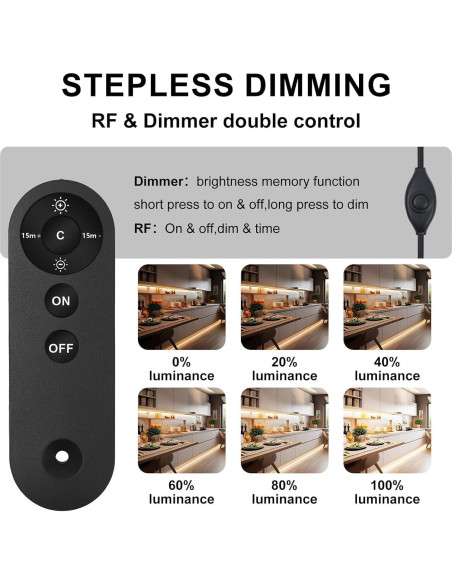 Tira de Luz LED COB 1M CUBITOR Regulable 5V USB Tipo-C 2700K