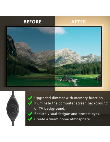 Tira de Luz LED COB 1M CUBITOR Regulable 5V USB Tipo-C 2700K