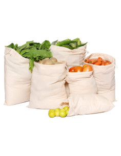 Bolsas de Muselina Reutilizables Greenmile - Algodón Orgánico - 9 Piezas