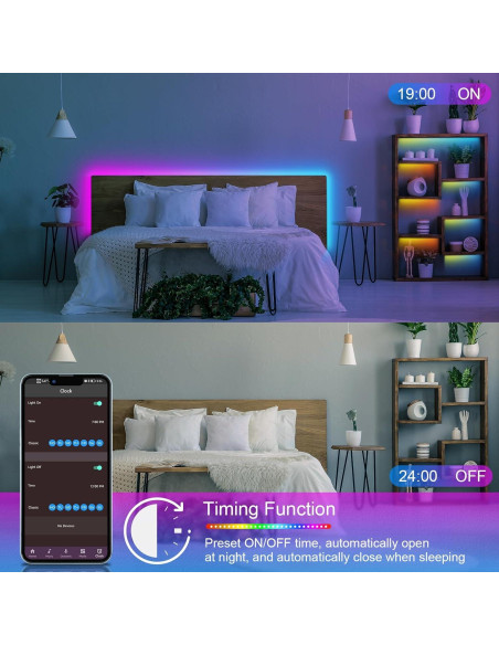 Tira de Luces LED RGB 30.48m HBOWMDJIA con Control Remoto