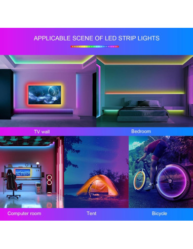 Tira de Luces LED RGB 30.48m HBOWMDJIA con Control Remoto