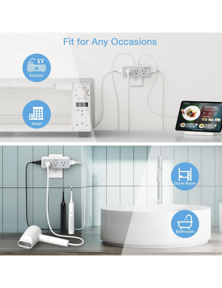 Extensor de Enchufe Múltiple TESSAN 5 Salidas 3 USB Cargador Extensor de Enchufe Múltiple TESSAN 5 Salidas 3 USB Cargador