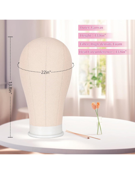 Soporte de Peluca con Trípode 1.6M y Cabeza de Lienzo 55.88cm