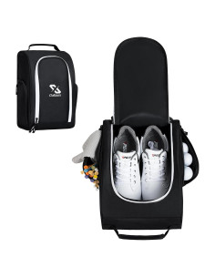 Bolsa de Zapatos de Golf Golkcurx Negra para Viaje 35.6 cm