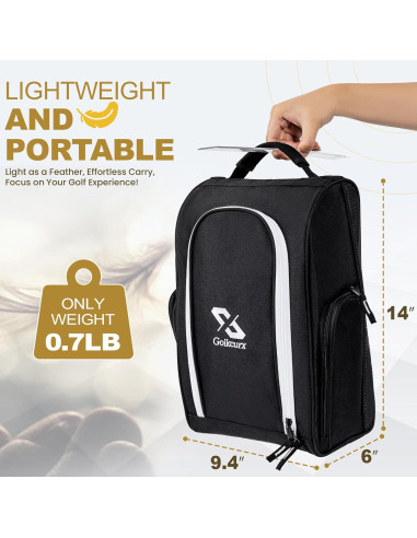 Bolsa de Zapatos de Golf Golkcurx Negra para Viaje 35.6 cm
