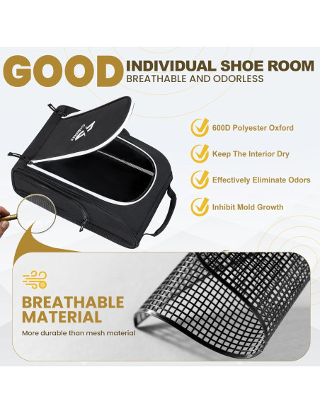 Bolsa de Zapatos de Golf Golkcurx Negra para Viaje 35.6 cm Bolsa de Zapatos de Golf Golkcurx Negra para Viaje 35.6 cm