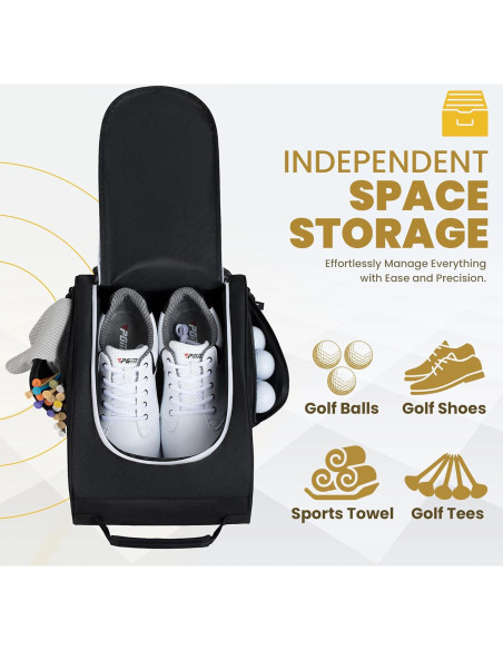 Bolsa de Zapatos de Golf Golkcurx Negra para Viaje 35.6 cm Bolsa de Zapatos de Golf Golkcurx Negra para Viaje 35.6 cm