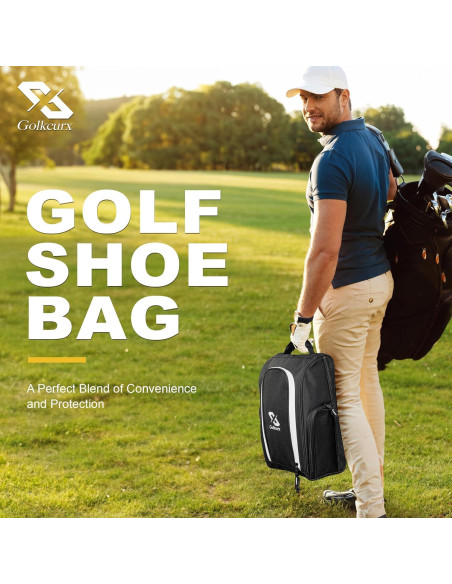 Bolsa de Zapatos de Golf Golkcurx Negra para Viaje 35.6 cm Bolsa de Zapatos de Golf Golkcurx Negra para Viaje 35.6 cm