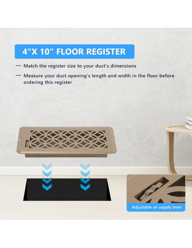 Cubiertas de Ventilación de Piso 2 Paquete MMFSF 25x10 cm Metal Marrón