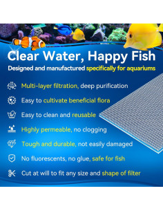 Esponja de Filtro de Acuario Borlech 40x30cm 2 Paquetes 2