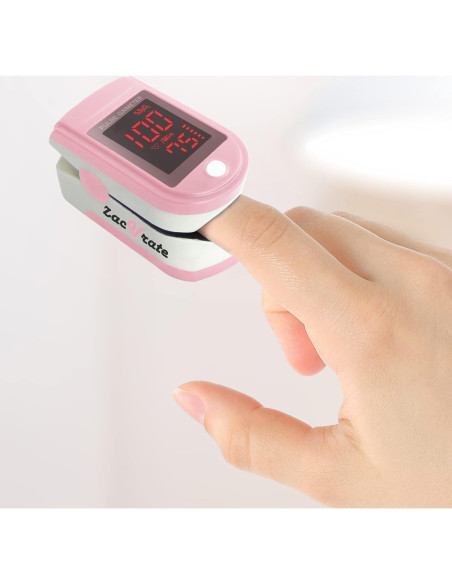Oxímetro de Pulso Zacurate 500DL Rosa con Funda y Baterías