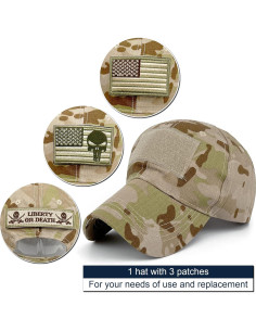 Gorra táctica camuflada con parches de calavera americana 2