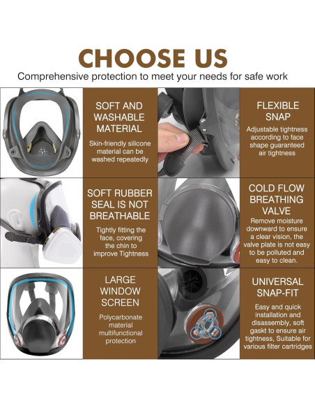 Máscara de Gas Completa 6800 con Filtro 6001 - Protección Química Máscara de Gas Completa 6800 con Filtro 6001 - Protección Química