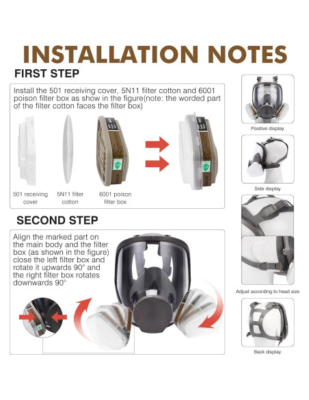 Máscara de Gas Completa 6800 con Filtro 6001 - Protección Química Máscara de Gas Completa 6800 con Filtro 6001 - Protección Química