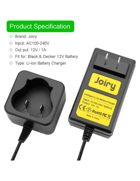 Cargador de Batería Li-ion 12V Joiry Compatible Black & Decker