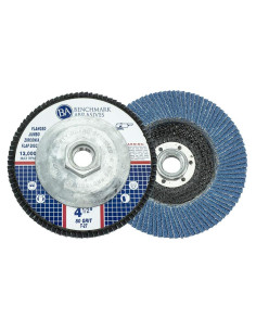Discos de Aleta Jumbo Zirconia 4.5" 80 Grano Benchmark Abrasives