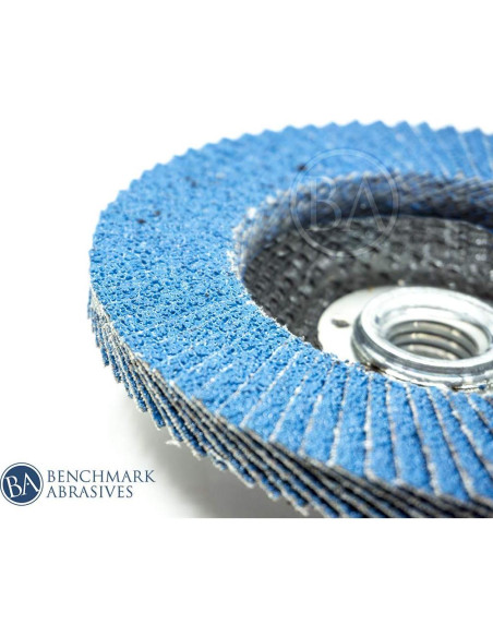 Discos de Aleta Jumbo Zirconia 4.5" 80 Grano Benchmark Abrasives