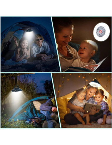 Ventilador de Camping Gaiyeep Tuny con Linterna LED Recargable USB