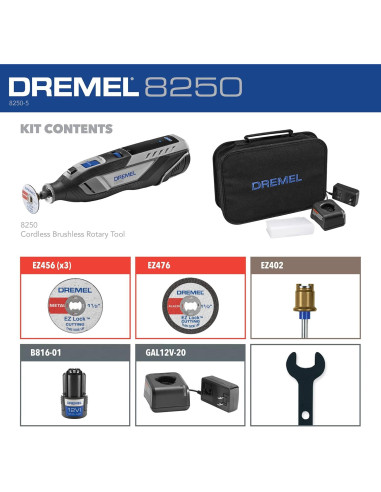 Dremel 8250 Herramienta Rotativa Inalámbrica 12V con Accesorios