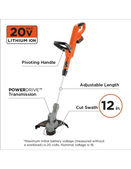 Recortadora Bordeador Inalámbrica BLACK+DECKER LST300 20V 30.48cm Recortadora Bordeador Inalámbrica BLACK+DECKER LST300 20V 30.48cm