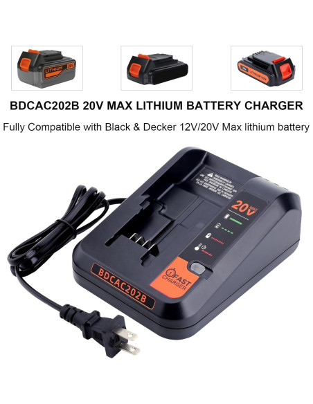 Cargador Rápido 20V Black and Decker BDCAC202B 2A
