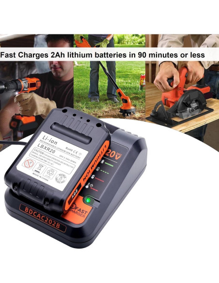 Cargador Rápido 20V Black and Decker BDCAC202B 2A
