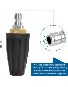 Boquilla Turbo Rotativa Axfvd 360 con 5 Boquillas 4000 PSI 2