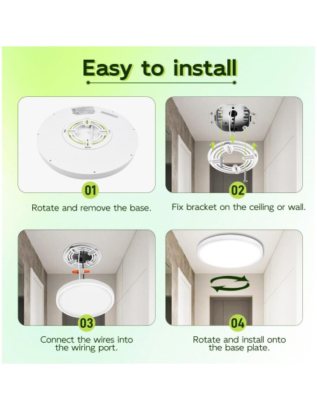 Luz LED Redonda Plana Hykolity 18W 1800LM 3CCT 22.86cm Blanca