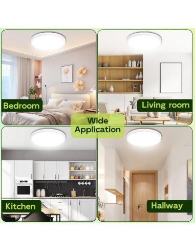 Luz LED Redonda Plana Hykolity 18W 1800LM 3CCT 22.86cm Blanca